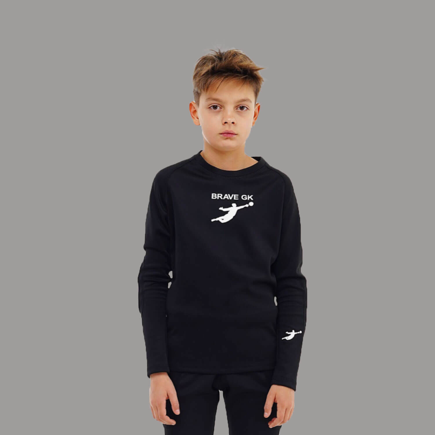 Niños Manga Larga compresión portero camiseta con protección-2-Brave GK